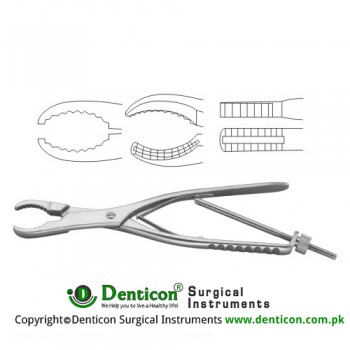Ulrich Bone Holding Forcep Curved - With Thread Fixation Stainless Steel, 22 cm - 8 3/4"